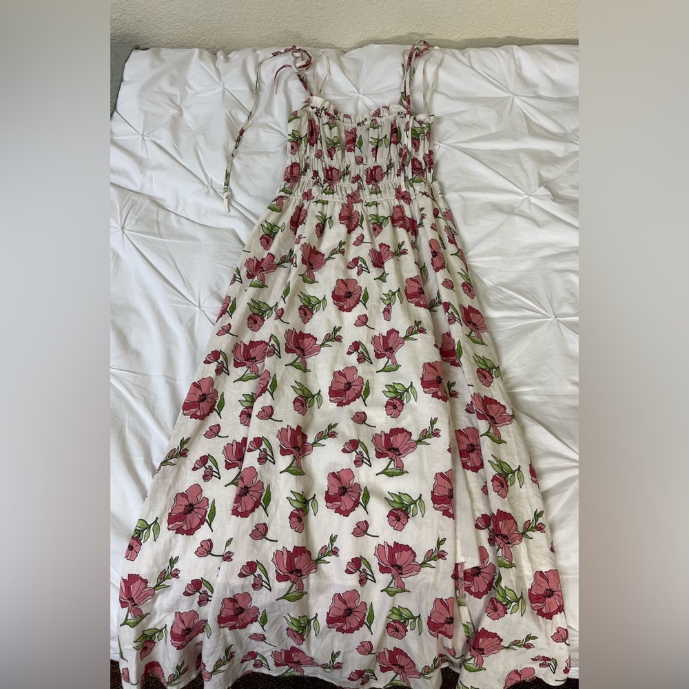 Forever 21 Smocked Floral Maxi Dress with Slit
